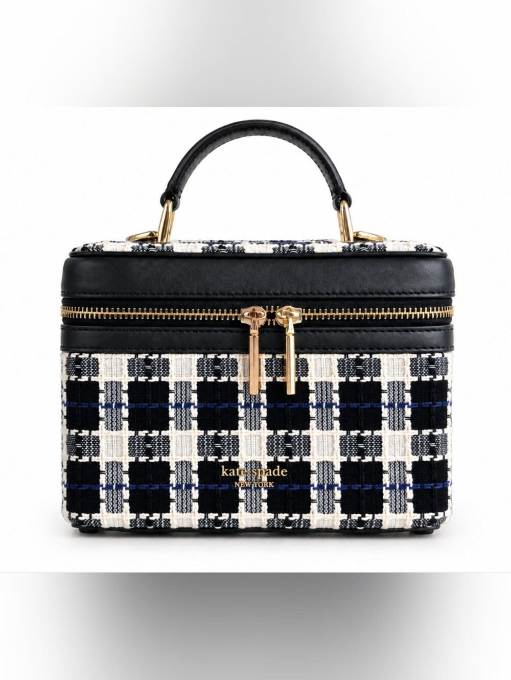 Kate Spade Carey Tweed Top Handle Trunk Crossbody - Black Multi - NWOT